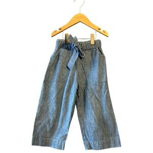 Girls' Wide-Leg Chambray Tie-Waist Jeans - Blue